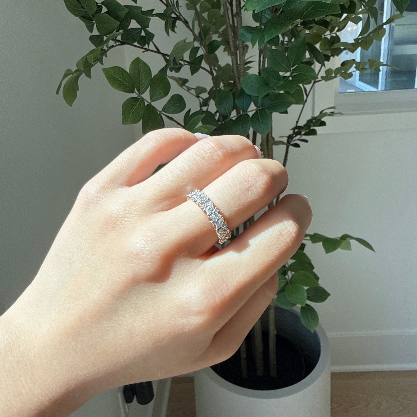 Marquise and Round Lab Grown Diamond Ring