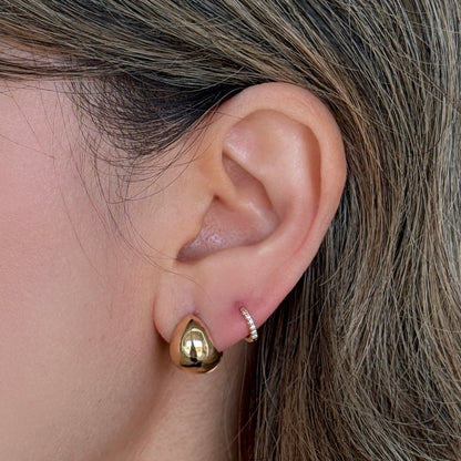 Large Water Drop Huggie Earrings