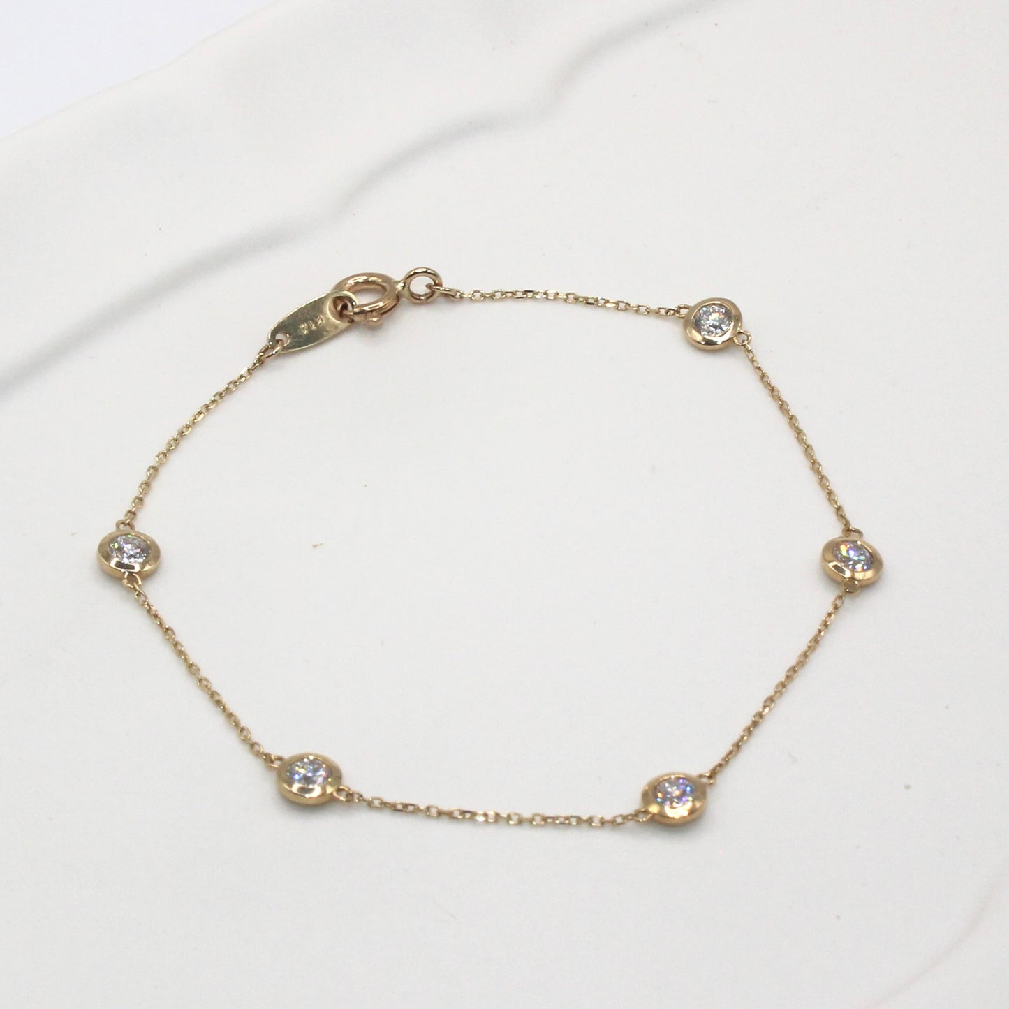 5 Bezel 0.1ct Lab Grown Diamond Bracelet (0.5 ct tw)