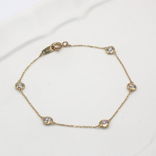 5 Bezel 0.1ct Lab Grown Diamond Bracelet (0.5 ct tw)