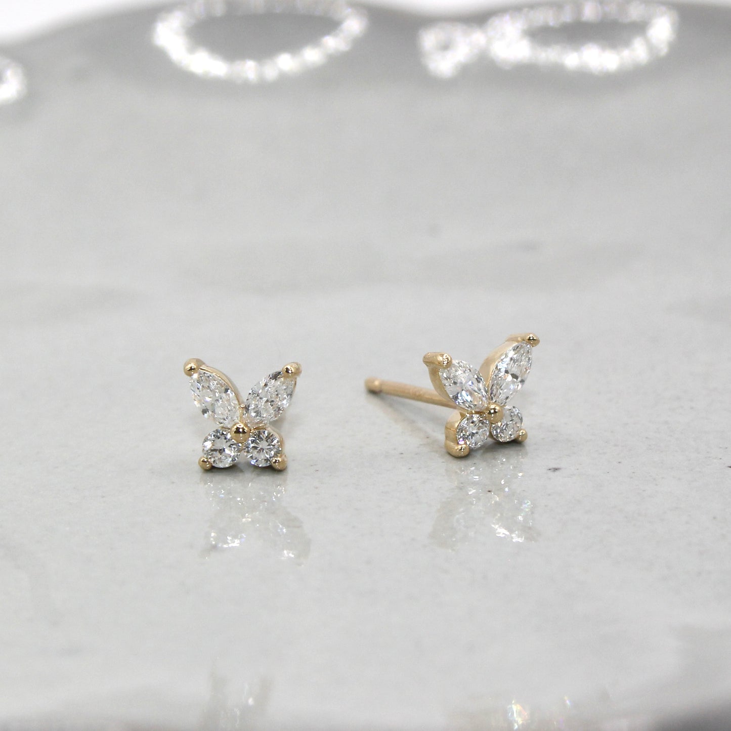 Marquise Lab Grown Diamond Butterfly Studs