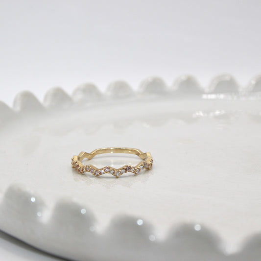 Wavy Lab Grown Diamond Half Eternity Ring