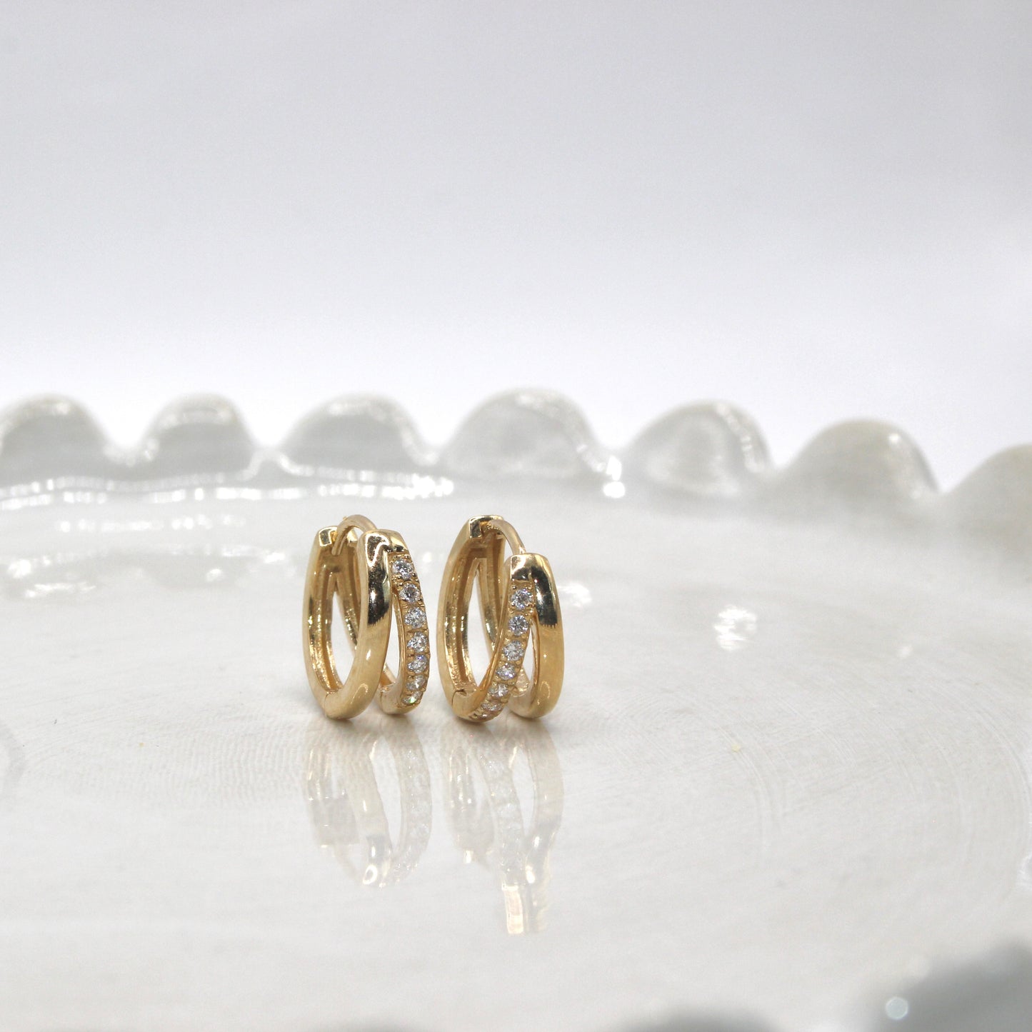 Double Hoop Lab Grown Diamond Earrings