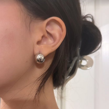 Round Ball Huggie Earrings