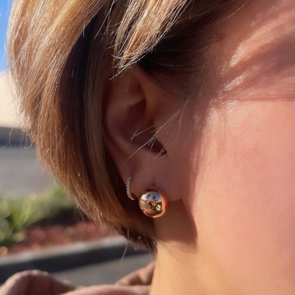 Round Ball Huggie Earrings