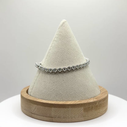 4 Prong Circle 0.1ct Lab Grown Diamond Tennis Bracelet (~5 ct tw)